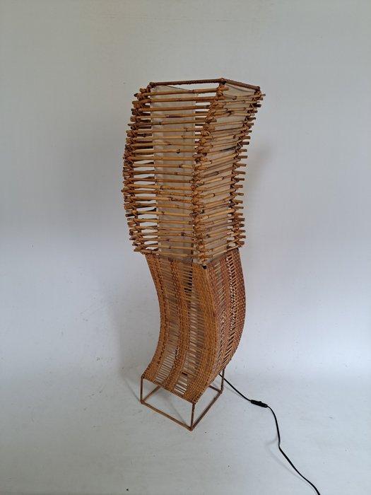 Staande lamp - Bamboe, Rattan - 102 cm, Antiek en Kunst, Kunst | Designobjecten