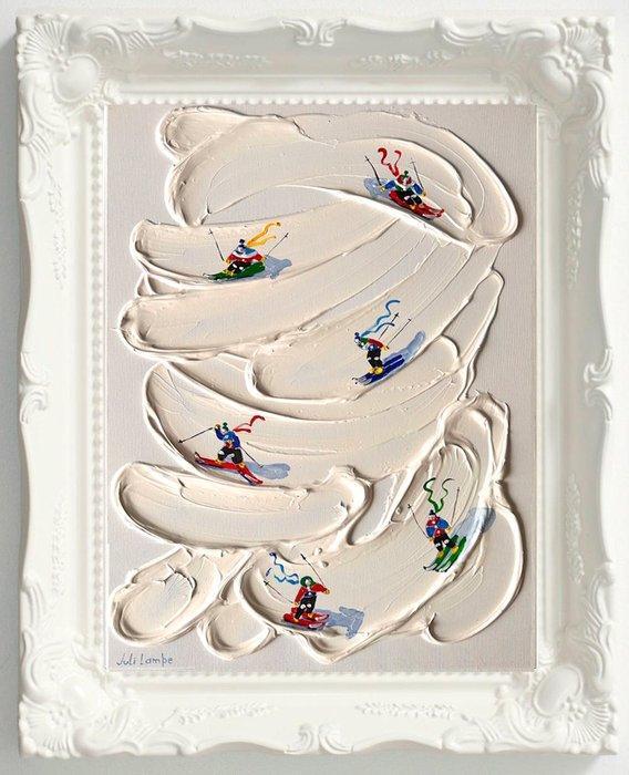 Juli Lampe - Ski Lovers. Conquerors of the snowy peaks of, Antiek en Kunst, Kunst | Schilderijen | Modern