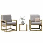 vidaXL 3-delige Loungeset geïmpregneerd grenenhout, Verzenden, Nieuw, Loungeset