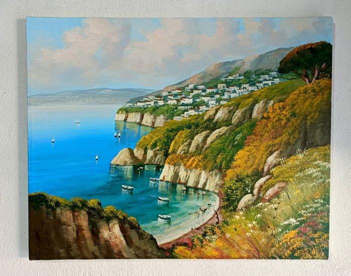 E. Florio (XX-XXI) - Sosta dorata sulla baia, Antiquités & Art, Art | Peinture | Classique