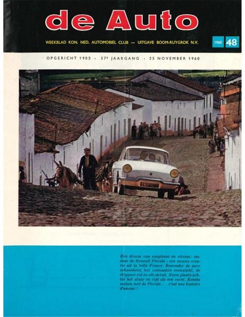 1960 DE AUTO MAGAZINE 48 NEDERLANDS, Livres, Autos | Brochures & Magazines