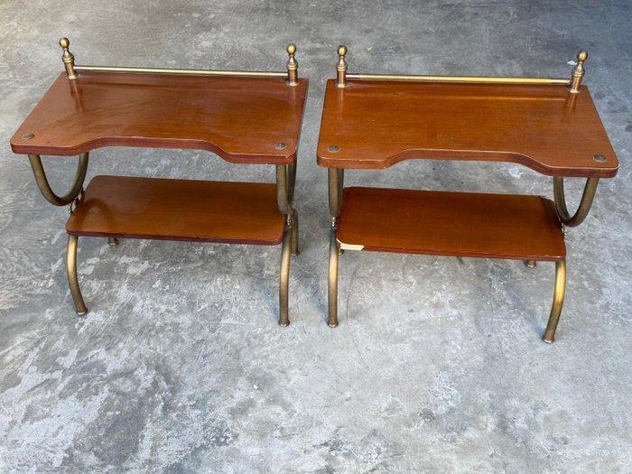 Nachtkastje (2) - Hout, Messing - Comodini vintage, Antiek en Kunst, Curiosa en Brocante