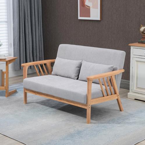 Loveseat - Elegante zitbank - Fluweelzacht - Grijs, Huis en Inrichting, Zetels | Zetels, Nieuw, Stof, Ophalen of Verzenden