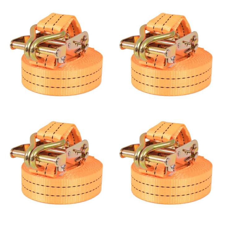 vidaXL Spanbanden 1 ton 6mx38mm oranje 4 st, Doe-het-zelf en Bouw, IJzerwaren en Bevestigingsmiddelen, Nieuw, Verzenden
