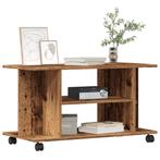 vidaXL Tv-meubel met wieltjes 80x40x45 cm bewerkt hout oud, Huis en Inrichting, Verzenden, Nieuw