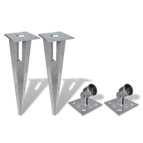 vidaXL Steunpaalpinnen 2 st staal, Tuin en Terras, Palen, Balken en Planken, Nieuw, Verzenden