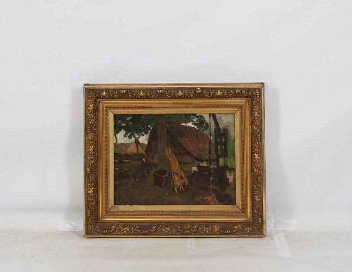 Willem Hendrik van der Nat (1864–1929) - Schuurtje, Antiquités & Art, Art | Peinture | Classique