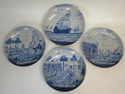De Porceleyne Bijl - Assiette murale (4) - Nr. 7, De Buisen, Antiek en Kunst, Antiek | Glaswerk en Kristal