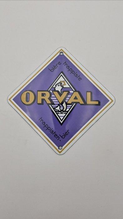 ORVAL emailleplaat Trappistenbier Belgisch bier - Emaille, Antiek en Kunst, Antiek | Wandborden en Tegels