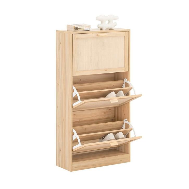 2dekans | SoBuy Schoenenkast met 3 kleppen, schoenenkist,, Huis en Inrichting, Kasten | Schoenenkasten, Ophalen of Verzenden