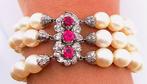 Armband - 18 karaat Witgoud Robijn - Diamant, Nieuw