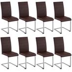 tectake Sledestoelen, kunstleer - bruin, Set van 8, Verzenden, Nieuw