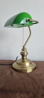 Lamp - notarislamp, bankierslamp - Glas, Messing, Antiek en Kunst, Curiosa en Brocante