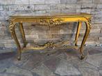 Table - Bois, Marbre - Tableau central, Antiek en Kunst