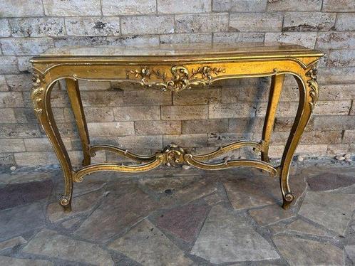 Table - Bois, Marbre - Tableau central, Antiek en Kunst, Antiek | Overige Antiek