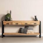 Mangohout Sidetable Britt 180 cm, Huis en Inrichting, Verzenden, Nieuw, Industriële meubels, 25 tot 50 cm