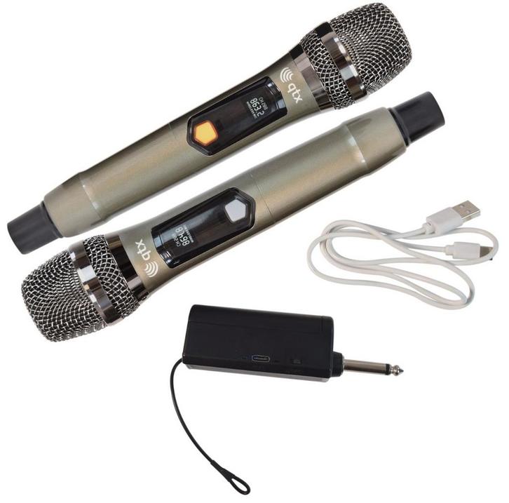 QTX J-Mic UHF Draadloze Microfoonset Met 2 X Handzenders En, Muziek en Instrumenten, Microfoons