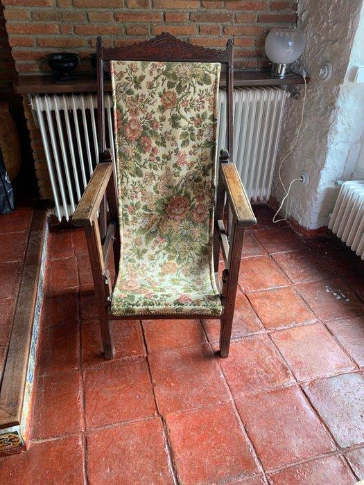 Fauteuil - Damast - Antieke relaxstoel, Antiek en Kunst, Antiek | Overige Antiek