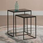 Salontafel Mangohout S Carlin Set Van 2 36x36, Huis en Inrichting, Minder dan 50 cm, Verzenden, Nieuw, Minder dan 50 cm