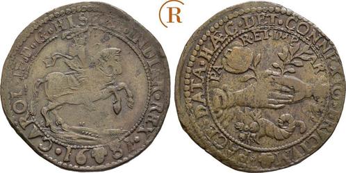 Rechenpfennig Bruessel 1681 Nederland: Carl Ii, 1667-1700:, Postzegels en Munten, Penningen en Medailles, Verzenden