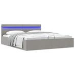 vidaXL Bedframe met opbergruimte en LED stof lichtgrijs, Huis en Inrichting, Slaapkamer | Bedden, Verzenden, Nieuw
