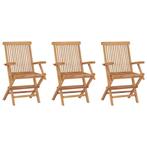 3x Tuinstoelen | OP = OP | Massief Teakhout Retour Deal, Tuin en Terras, Verzenden, Nieuw, Hout, Inklapbaar
