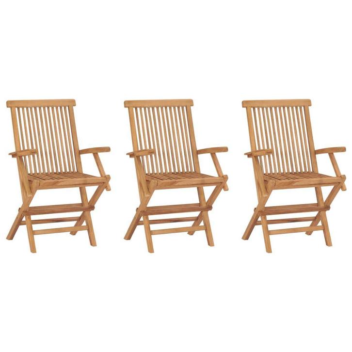 3x Tuinstoelen | OP = OP | Massief Teakhout Retour Deal, Tuin en Terras, Tuinstoelen, Nieuw, Inklapbaar, Hout, Verzenden