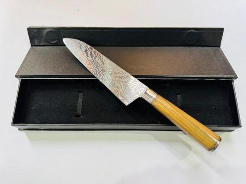 Keukenmes - Chefs knife - Staal Minder Staal, Olijfhout en, Antiek en Kunst, Antiek | Keukengerei