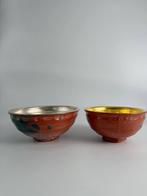 Chawan (2) - Bol à thé en feuille dor et dargent Macha,, Antiek en Kunst