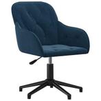 Kantoorstoel Blauw Fluweel | Retour Deal | -60%, Verzenden, Nieuw, Blauw, Bureaustoel