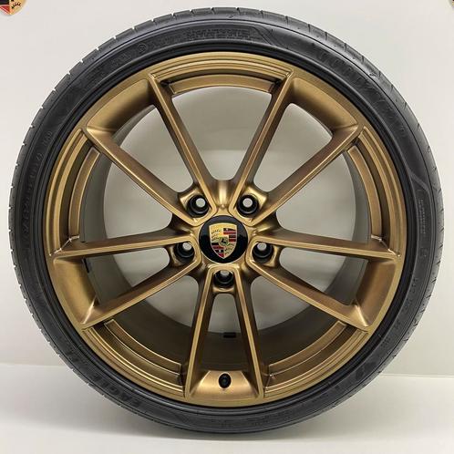 Porsche 992 20/21inch Carrera Classic Goud/Brons met banden, Auto-onderdelen, Banden en Velgen, 21 inch, 305 mm, Personenwagen