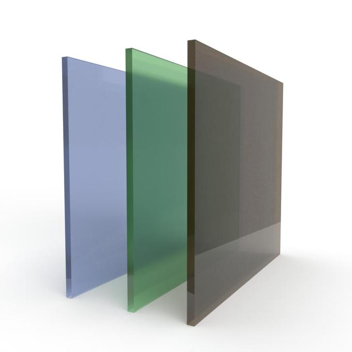 Enkel glas gehard satijn brons acide/melkglas 8 mm, Doe-het-zelf en Bouw, Glas en Ramen, Nieuw, Verzenden