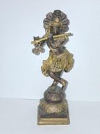 Figuur - Krishna Ganesha (2) - Verguld messing