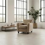 Leren fauteuil Believe - Kenia Leer Taupe - Hout zwart, Huis en Inrichting, Fauteuils, Nieuw, Ophalen of Verzenden, 75 tot 100 cm