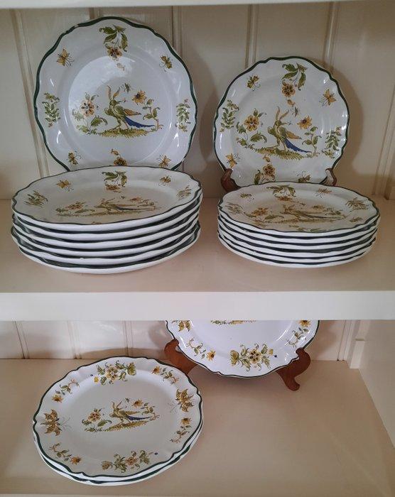 Varages Bird Green Trim vintage aardewerken servies -, Antiek en Kunst, Antiek | Glaswerk en Kristal
