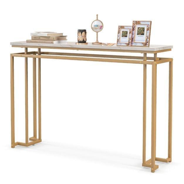 2dekans | Gouden Consoletafel Moderne 120 cm Consoletafel, Huis en Inrichting, Tafels | Sidetables, Ophalen of Verzenden