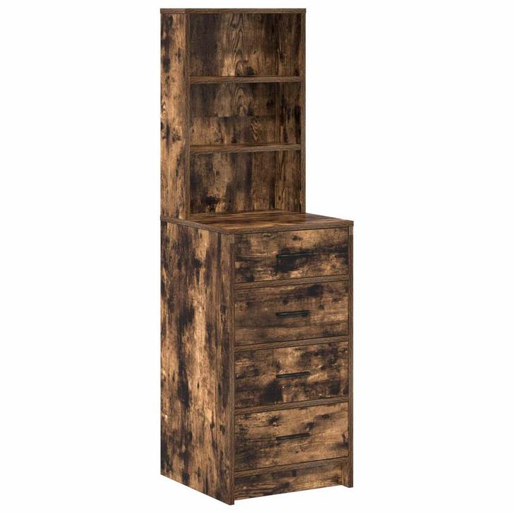 vidaXL Highboard met lade Gerookt eiken 40 x 41 x 135 cm, Huis en Inrichting, Kasten | Dressoirs, Nieuw, Verzenden
