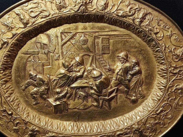 Adriaen van Ostade – - Schotel - Koper - Rame sbalzato, Antiek en Kunst, Curiosa en Brocante