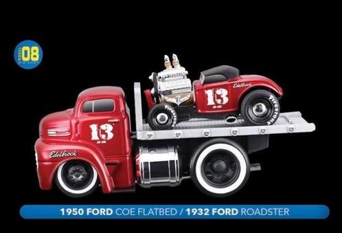 Ford COE FLATBED 1950 + FORD ROADSTER 1932, Hobby & Loisirs créatifs, Voitures miniatures | Échelles Autre, Enlèvement ou Envoi