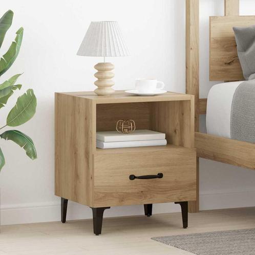 vidaXL Nachtkastje met lade artisanaal eikenkleurig 40 x 35, Huis en Inrichting, Slaapkamer | Nachtkastjes, Nieuw, Verzenden