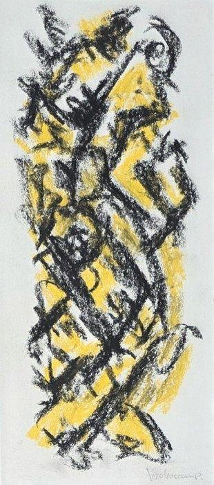 Theo Wolvecamp (1925-1992) - Abstracte compositie, Antiek en Kunst, Kunst | Schilderijen | Modern
