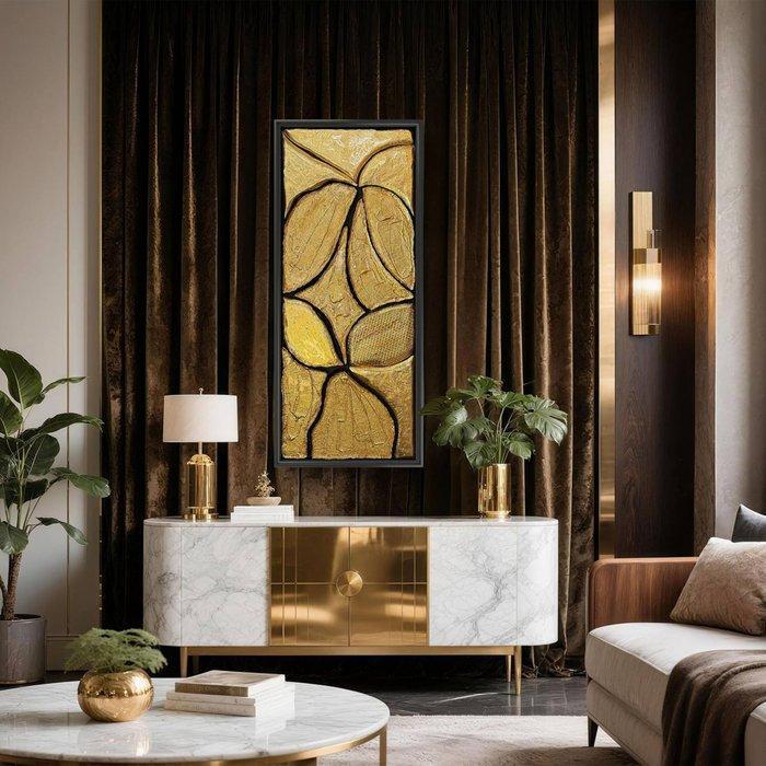 Maria Ruisi - Gold abstract painting, Antiquités & Art, Art | Objets design