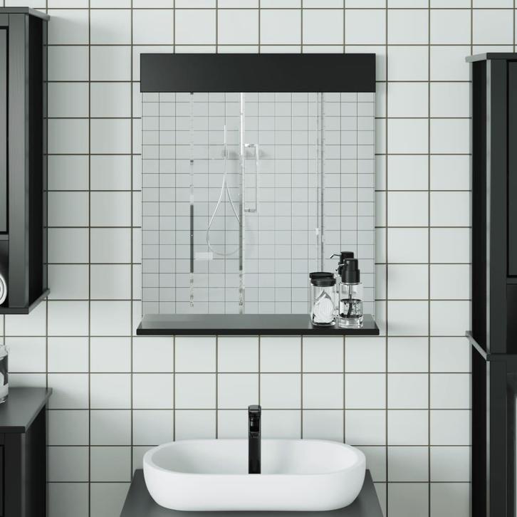 vidaXL Badkamerspiegel met schap BERG 60x12x70 cm massief, Huis en Inrichting, Woonaccessoires | Spiegels, Nieuw, Verzenden