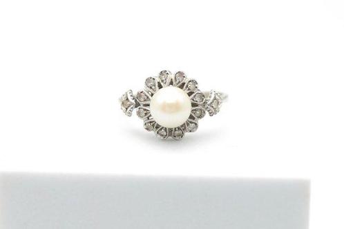 Ring - 18 karaat Witgoud Parel - Spinel, Handtassen en Accessoires, Ringen