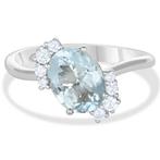 Ring - 18 karaat Witgoud - 1.66ct. tw. Aquamarijn - Diamant, Handtassen en Accessoires, Nieuw