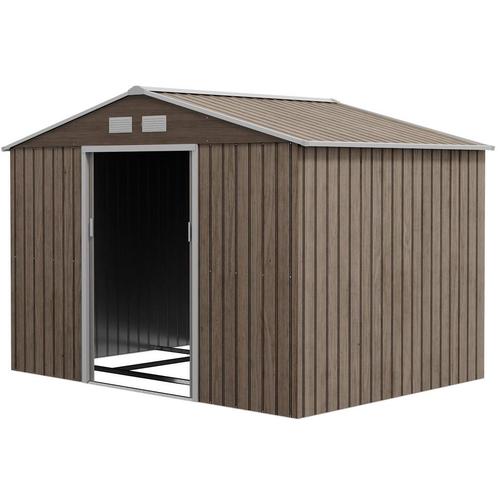 Tuinhuis - Robuust - Lessenaarsdak - Schuifdeur - Lichtbruin, Tuin en Terras, Tuinhuizen, Nieuw, Ophalen of Verzenden