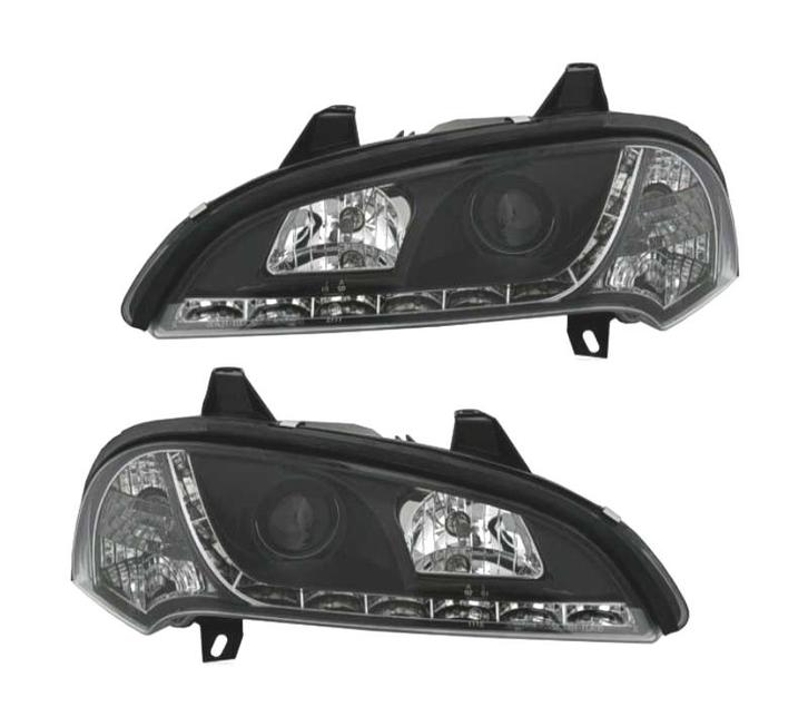 PHARES POUR OPEL TIGRA 95-03 DAYLIGHT LED FOND NOIR, Autos : Pièces & Accessoires, Éclairage, Envoi