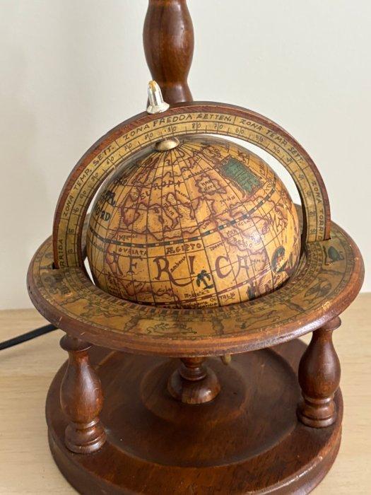 Tafellamp - Vintage houten wereldbol lampenvoet - Hout, Antiek en Kunst, Curiosa en Brocante