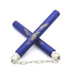 Blauwe Foam Nunchaku met ketting, Nieuw