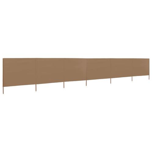vidaXL Windscherm 6-panelen 800x80 cm stof taupe, Tuin en Terras, Parasols, Nieuw, Verzenden